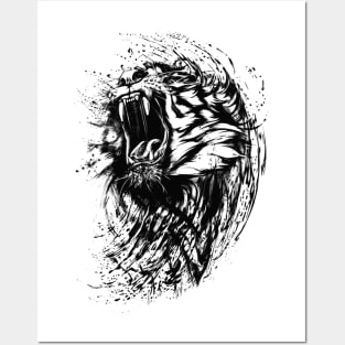 Tiger - Black & white art design Posters and Art